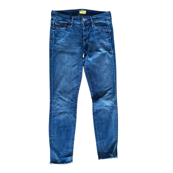 Mother The Looker Ankle Fray Dark Blue Jeans Size 26 - Picture 1 of 9